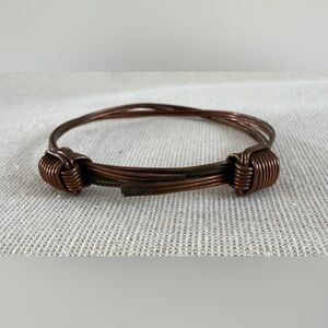 Copper Wire Wrapped Bangle Bracelet